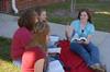 Once a week a Bible study group meets to have in-depth discussion about Bible passages that they've read in chronological order. Here Jordan Fry, Christa Echols, Rachael Taylor, and Tiffany Knight meet about next week's reading. - Photo by Kristi McMurry