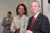 Former U.S. Secretary of State Condoleezza Rice listens to questions from students during a short reception preceding the 2009 Scholarship Banquet. - Photo by Kristi McMurry