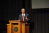 Roland Porter, associate professor of business administration, spoke in a recent chapel service. - Photo by Morris Abernathy