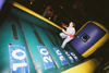 Erin Hetzel strives to take it to the goal line during <i>Up 'Til Dawn</i> to benefit St. Jude Children's Research Hospital.  Union student surpassed their $10,000 fund-raising goal for the hospital. - Photo by Justin Veneman