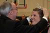 Dr. Dockery crowns Katy Pope, senior art major, homecoming queen during half-time of the lady bulldogs basketball game on November 7, 2009. - Photo by Megan Bailey