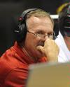 Gerry Neese, long time radio voice of the Union Bulldogs and Lady Bulldogs, calls the exhibition game at Vanderbilt. - Photo by Morris Abernathy