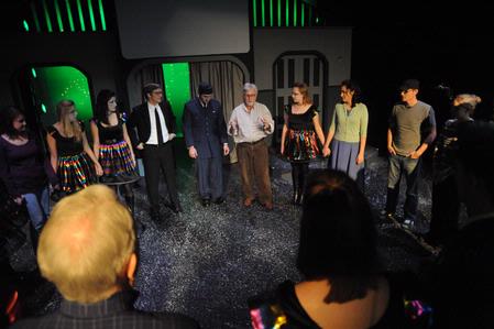 The Union Players prepare for their performance of Zombies from the Beyond with director David Burke
