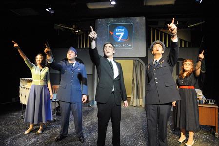 Abigail Ebensberger, Scott McSwain, David Conway, Alex Evans, and Tiffany Wade perform in Zombies from the Beyond.