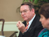 Charles Baldwin, O.P. and Evalyn Hammons University Professor of Pre-Medical Studies, during an interview for Unionite feature - The Question of Healthcare - Photo by Jim Veneman