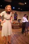 Caitlin Riggs performs as June Sanders with Dustin Perry performing as Rev. Mervin Oglethorpe in the play Smoke on the Mountain. - Photo by Angela Abbamonte