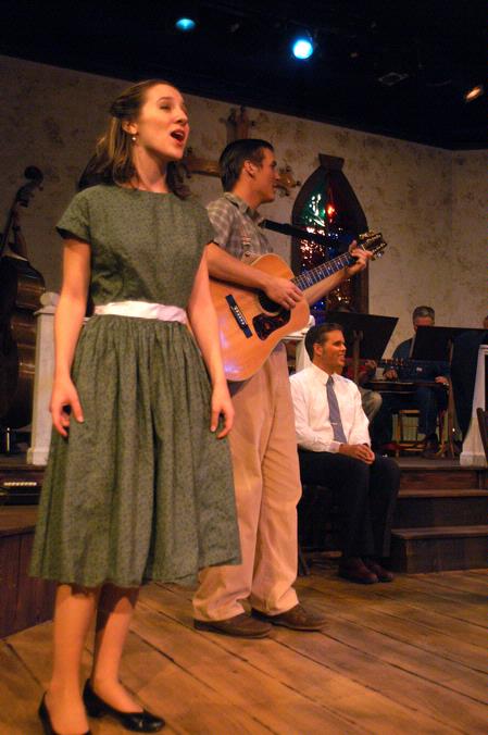 Sara Chinery, David Conway and Dustin Perry perform in Smoke on the Mountain.
