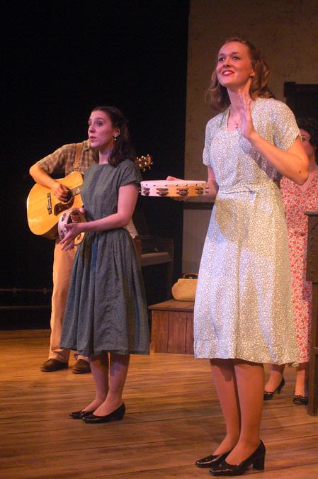Sara Chinery and Caitlin Riggs perform in Smoke on the Mountain.