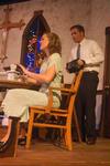 Caitlin Riggs performs as June Sanders with Dustin Perry performing as Rev. Mervin Oglethorpe in Smoke on the Mountain. - Photo by Angela Abbamonte