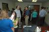 Welcoming of the Missionary in Residence in the Campus Ministries offices.  - Photo by Kristi McMurry