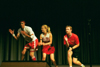 FOCUS leaders John Reed, Ashli Sutton, and Keelan Cook perform a skit during the FOCUS Show 2002.
 - Photo by Justin Veneman
