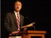 Chris Mathews, Associate Professor of Music, leads students in worship during the Founder's Day chapel service on Friday February 5, 2010 at Union University. - Photo by Jordan Buie