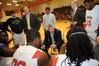 Union head coach, David Niven talks with his team during a timeout. - Photo by Morris Abernathy