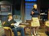 David Conway, sophomore history major, and Jillian Barron, freshman theatre/speech major, perform as Cliff and Molly Ralston in the Union University Players' production of The Mousetrap. - Photo by Morris Abernathy