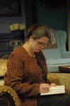Margaret Broersma, senior theatre/speech major, performs as Mrs. Boyle in the Union University Players production of The Mousetrap. - Photo by Morris Abernathy