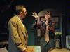 Kirby Atkins, alumnus, and Ben Haws, freshman media communications major, perform as Major Metcalf and Christopher Wren, respectively, in the Union University Players' production of The Mousetrap.  - Photo by Morris Abernathy
