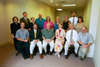 Union's New Faculty for 2002-2003: Back Row (L to R) - Kina Mallard (Director of the Center for Faculty Development), Randy Shadburn (Education), Nan Thomas (Associate Director of the Center for Faculty Development), Richard Joiner (Music), Elizabeth Vaughn-Neeley (Education), Julie Bowman (English), Jenny Cowell (Business), Darren Michael (Theatre), and Victoria Romero (Language).  Front Row (L to R) - Andy Madison (Biology), Gene Fant (English), Donald Christensen (Business), Jeannette Russ (Engineering), Mark Dubis (Christian Studies), and Charlie Agnew (Art). - Photo by Jim Veneman