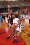 Lavanda Ross, sophomore accounting major, plays offense in the Championship game of the NAIA National Tournament. The Lady Bulldogs defeated Azusa Pacific 73-65. - Photo by Morris Abernathy
