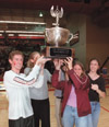 The sophomore class takes home the Presidential Homecoming Cup during Homecoming 2002. - Photo by Jim Veneman