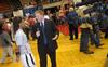 Jessica Graves, senior, answers questions for an interview after the Lady Bulldogs defeated Azusa Pacific University to win the NAIA National Tournament. - Photo by Morris Abernathy