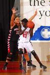 Zeinab Chan, junior history major, plays offense in the Championship game of the NAIA National Tournament. The Lady Bulldogs defeated Azusa Pacific University 73-65. - Photo by Morris Abernathy