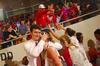 Head coach Mark Campbell shares a moment with Kayla Hudson, junior, after the Lady Bulldogs became NAIA Division I National Champions for the second year in a row.  - Photo by Morris Abernathy