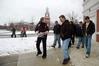 Prospective students endure the snowy weather to tour Union's campus. - Photo by Beth Spain