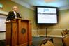 David S. Dockery, President of Union University, welcomes students and guests to the Job Market held in the Grant Event Center. - Photo by Angela Abbamonte