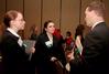 Sarah Stinson, English major, and Raina Shultz, senior English major, talk with Rod Parker, chairman of the board of trustees for Union University and representative of Northwestern Mutual, at the Job Market held at Union.  - Photo by Angela Abbamonte