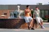 Freshmen Brenn Johnson of Jackson, Tenn. and Jared Myrack of Pinson, Tenn. get to know each other during the FOCUS 2003 picnic. - Photo by Kristen Nicole Sayres
