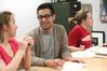 Josh Garcia, sophomore English major, fellowships with fellow students during a meeting of Untitled, a creative organization. - Photo by Kristi McMurry
