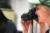 Abigail Harris, junior English major, takes pictures at a meeting of Untitled, a creative organization. - Photo by Kristi McMurry