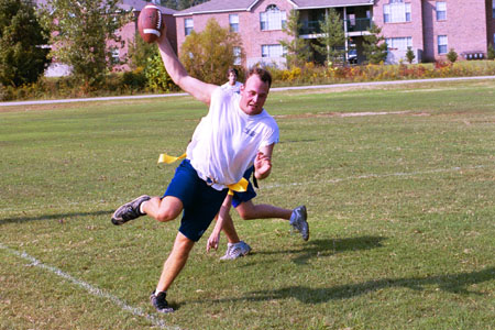 Men's intramural football action 2002.