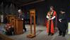 Dr. David S. Dockery, president of Union University, closes Awards Chapel in prayer after awards were presented to exemplary faculty, staff, and students.  - Photo by Morris Abernathy