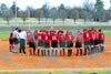 The Union softball team gathers with the opponent for a postgame prayer. - Photo by Kristen Hiller