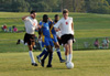 Junior Redzi Stojiljkovic and Freshman Duncan Nicol show some bulldog spirit by keeping the ball from Fisk University in the tournament last Saturday. Union defeated Fisk 16-0. - Photo by Lindsay Stavish