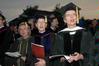 Faculty members sing the Alma Mater to conclude the Spring 2010 commencement ceremonies. - Photo by Beth Spain