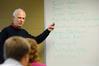 Dr. Stephen Carls, university professor of history and department chair, teaches a history class in the Bowld Student Commons. - Photo by Morris Abernathy