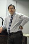 Dr. Gavin Richardson, associate professor of English, teaches a class.  - Photo by Morris Abernathy