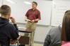 Dr. Troy Riggs, professor of mathematics, teaches a class.  - Photo by Morris Abernathy