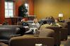 Students meet in a study group in the Bowld Student Commons.  - Photo by Morris Abernathy