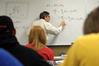 Dr. David Ward, professor of physics, teaches a class.  - Photo by Morris Abernathy
