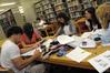 Students meet for a study group in the library. - Photo by Morris Abernathy