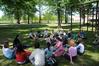 Dr. Keith Bates has class outside. - Photo by Morris Abernathy
