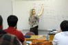 Dr. Jeannette Russ, associate professor of engineering, teaches a class.  - Photo by Morris Abernathy