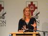 Katty Kay, co-presenter of BBC World news bulletins and the Washington correspondent for BBC World News America, speaks in the Carl Grant Events Center as part of the 11th annual Union Forum luncheon lecture series.  - Photo by Morris Abernathy