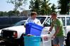 Skipper Boatwright, a sophomore theology major helps incoming freshman Zach Thompson move into his dorm. - Photo by Deanna Santangelo