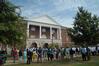 Members of the Jackson and Union community gather in front of Providence Hall at the dedication service.  - Photo by Morris Abernathy