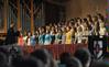 Christopher Mathews, associate professor of music and department chair, leads the Union Choir during the Fall Convocation service. - Photo by Morris Abernathy