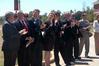 Faculty and trustees applaud at the dedication of the Hope Residence Complex. - Photo by Beth Spain